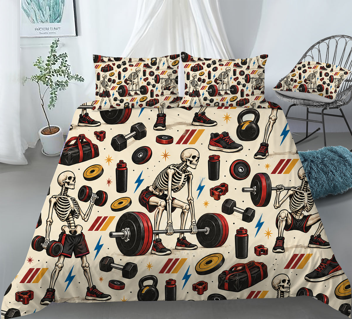 Skeleton Duvet Cover Set - Print 9