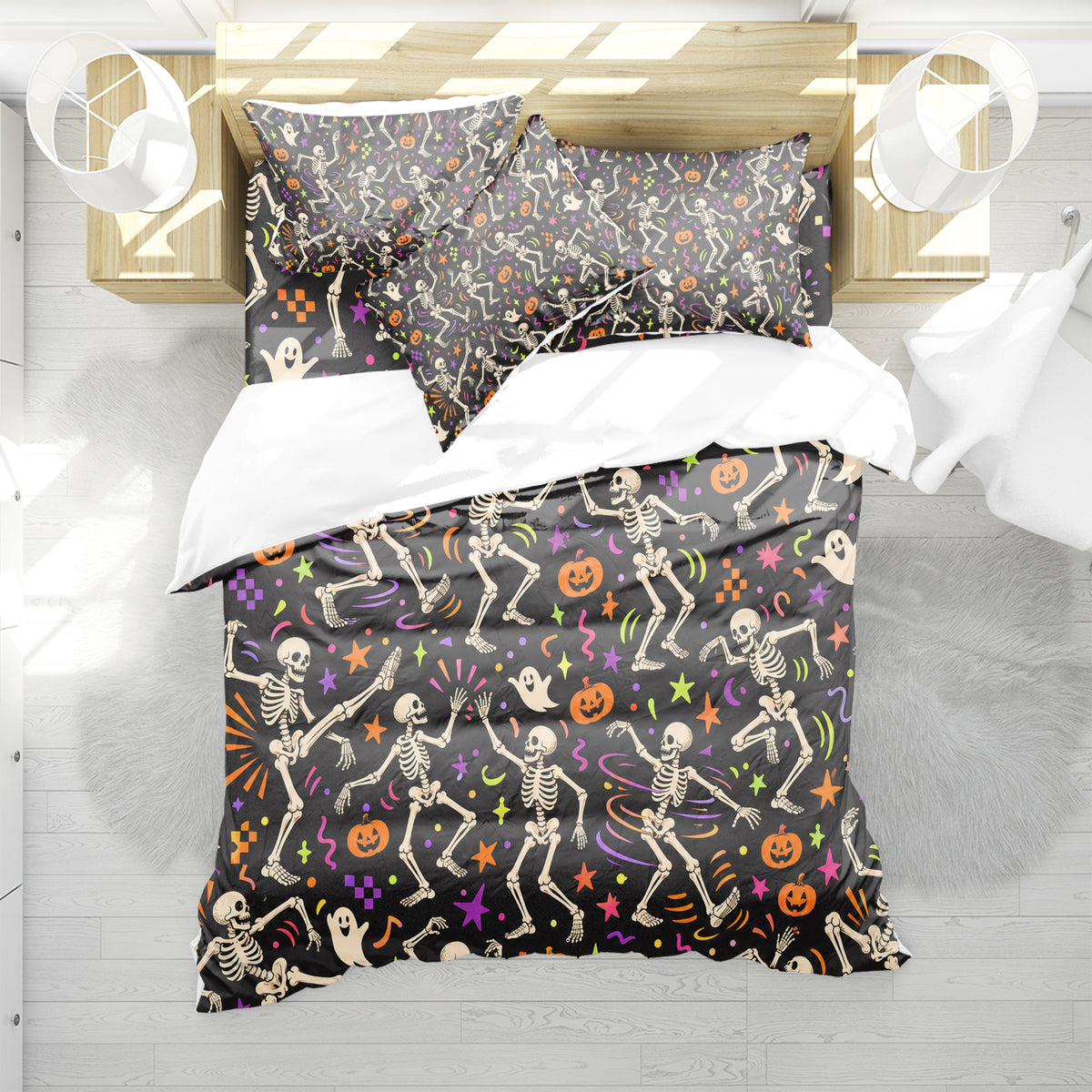 Skeleton Duvet Cover Set - Print 17