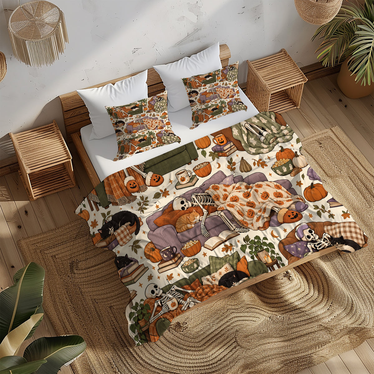 Skeleton Duvet Cover Set - Print 26