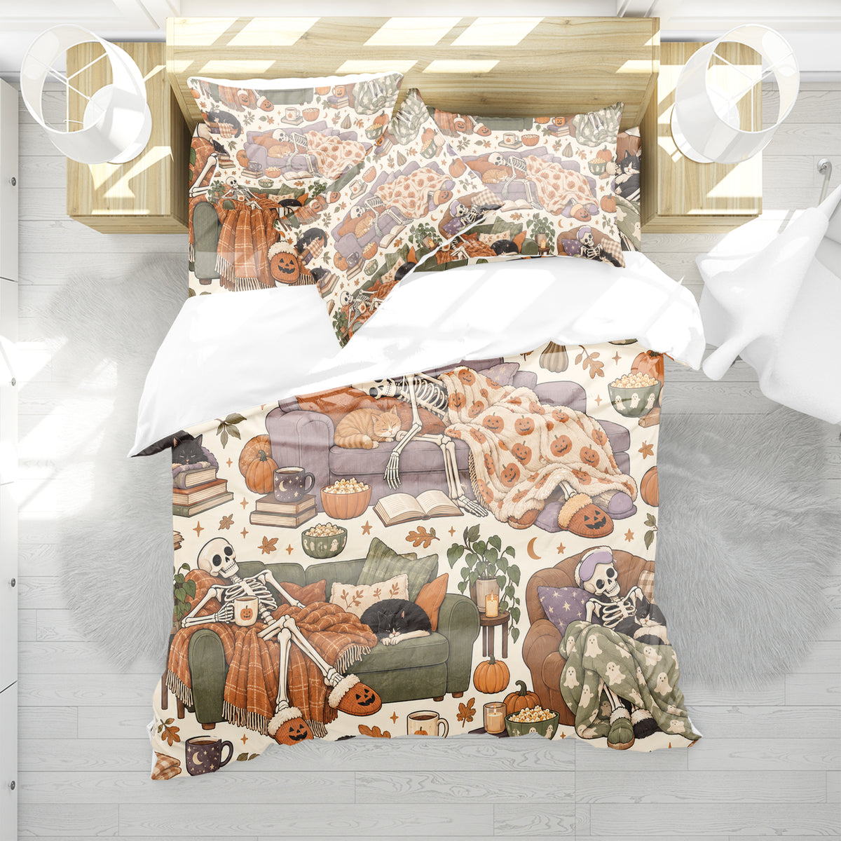Skeleton Duvet Cover Set - Print 29