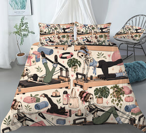 Skeleton Active Life Duvet Cover Set - Print 3
