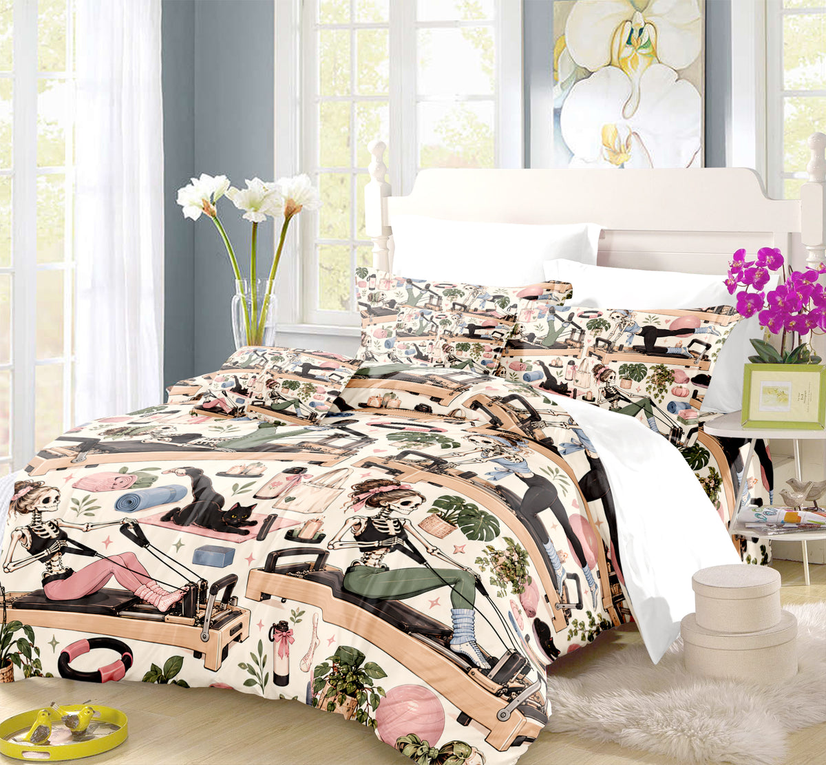 Skeleton Active Life Duvet Cover Set - Print 6