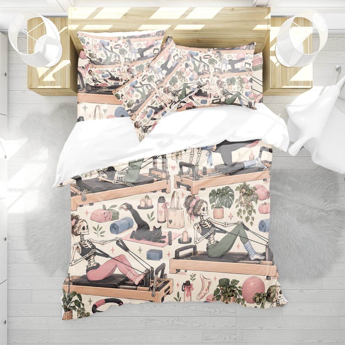 Skeleton Active Life Duvet Cover Set - Print 5