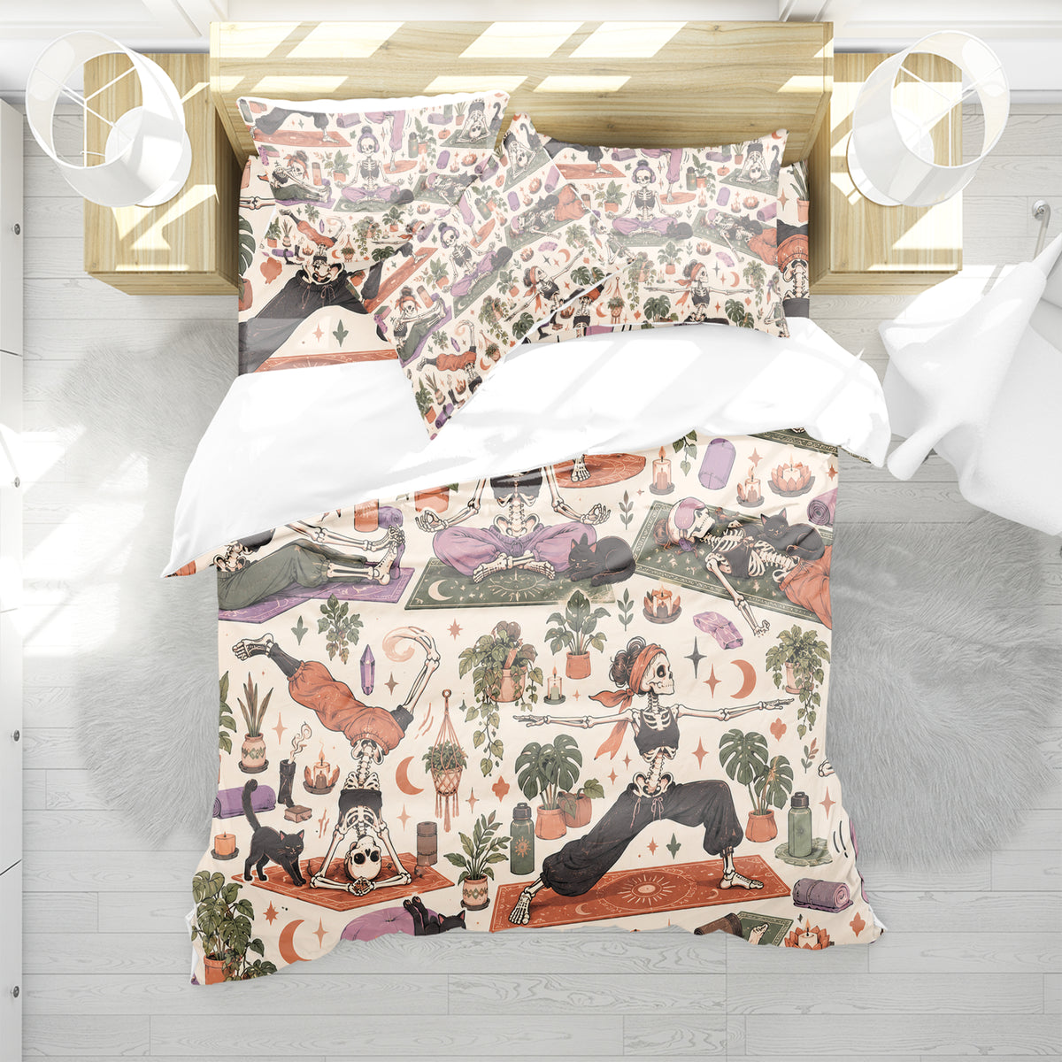 Skeleton Active Life Duvet Cover Set - Print 11