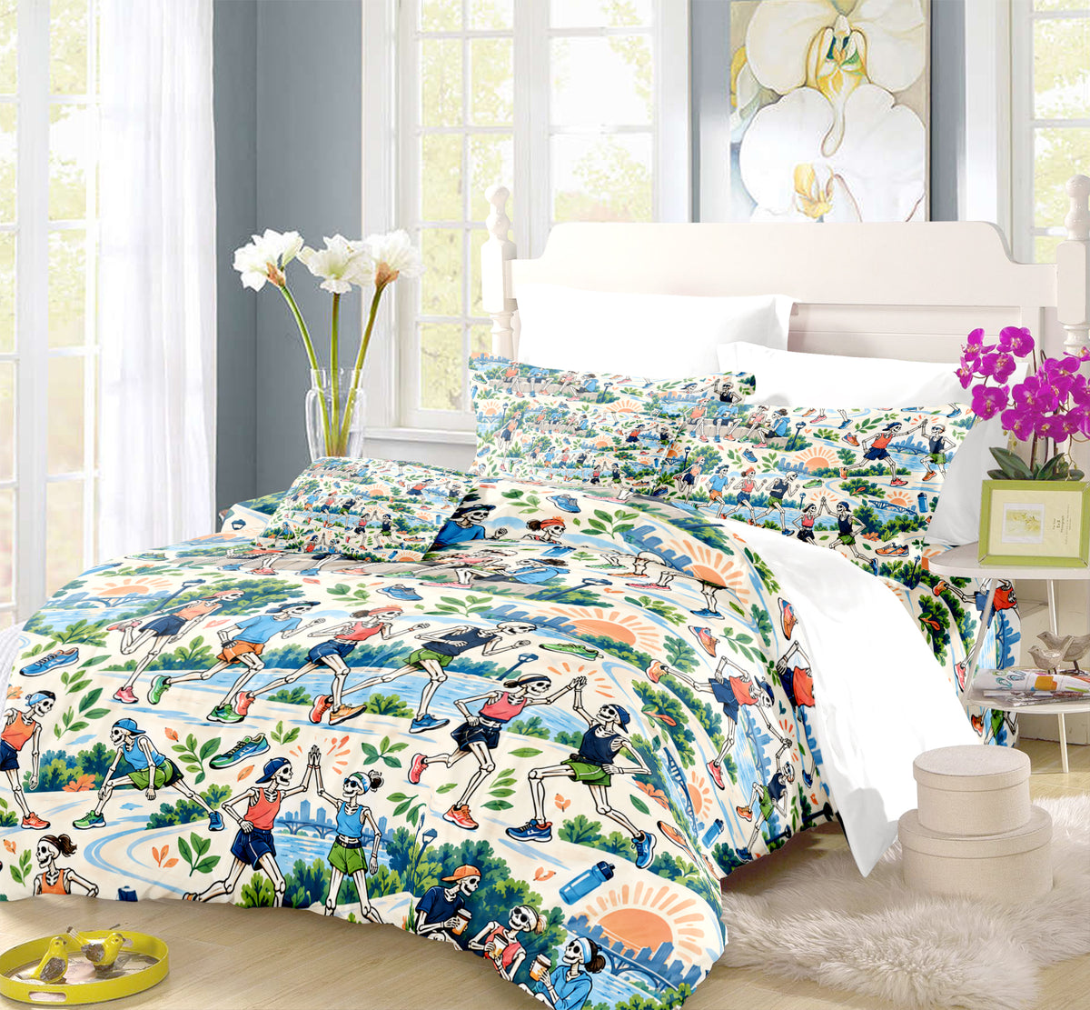 Skeleton Active Life Duvet Cover Set - Print 18
