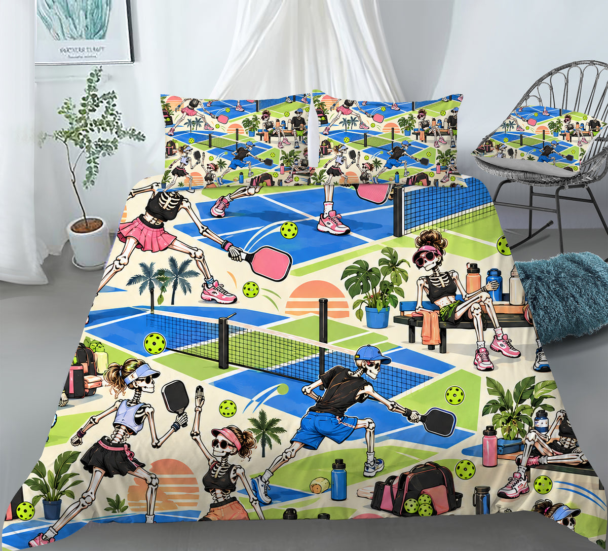 Skeleton Active Life Duvet Cover Set - Print 21