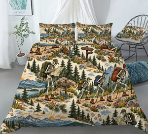 Skeleton Active Life Duvet Cover Set - Print 27
