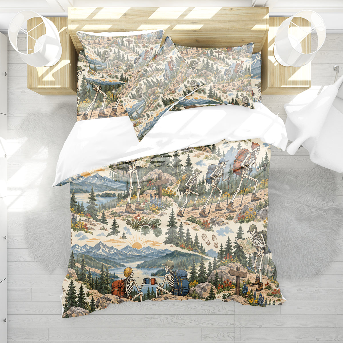 Skeleton Active Life Duvet Cover Set - Print 29