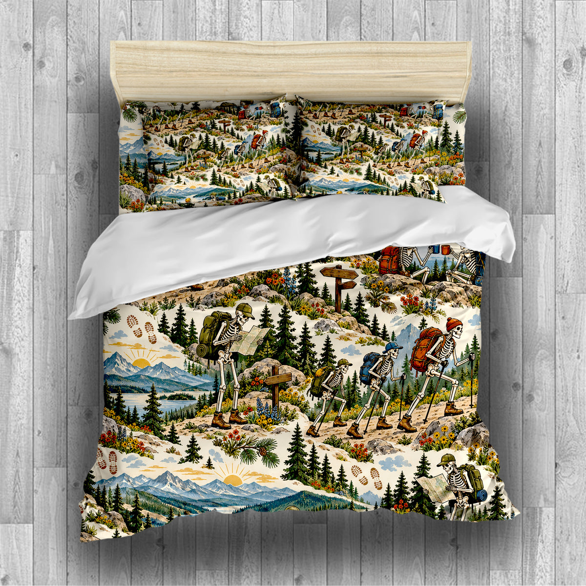 Skeleton Active Life Duvet Cover Set - Print 25