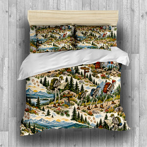 Skeleton Active Life Duvet Cover Set - Print 25