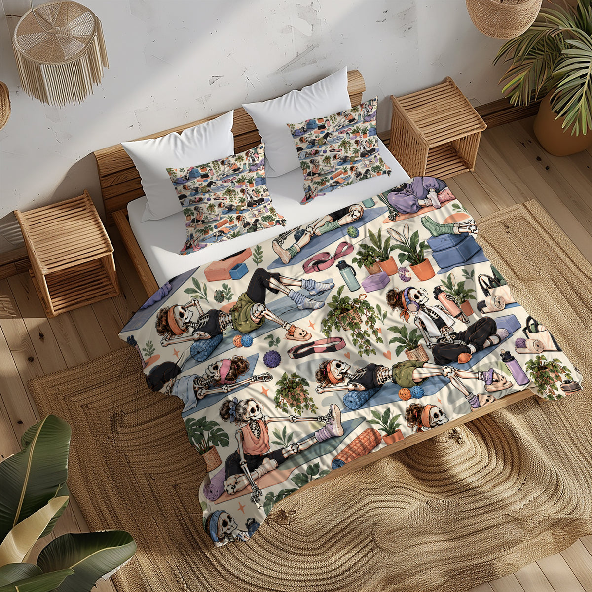 Skeleton Active Life Duvet Cover Set - Print 32