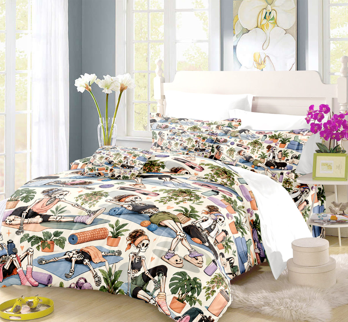 Skeleton Active Life Duvet Cover Set - Print 36