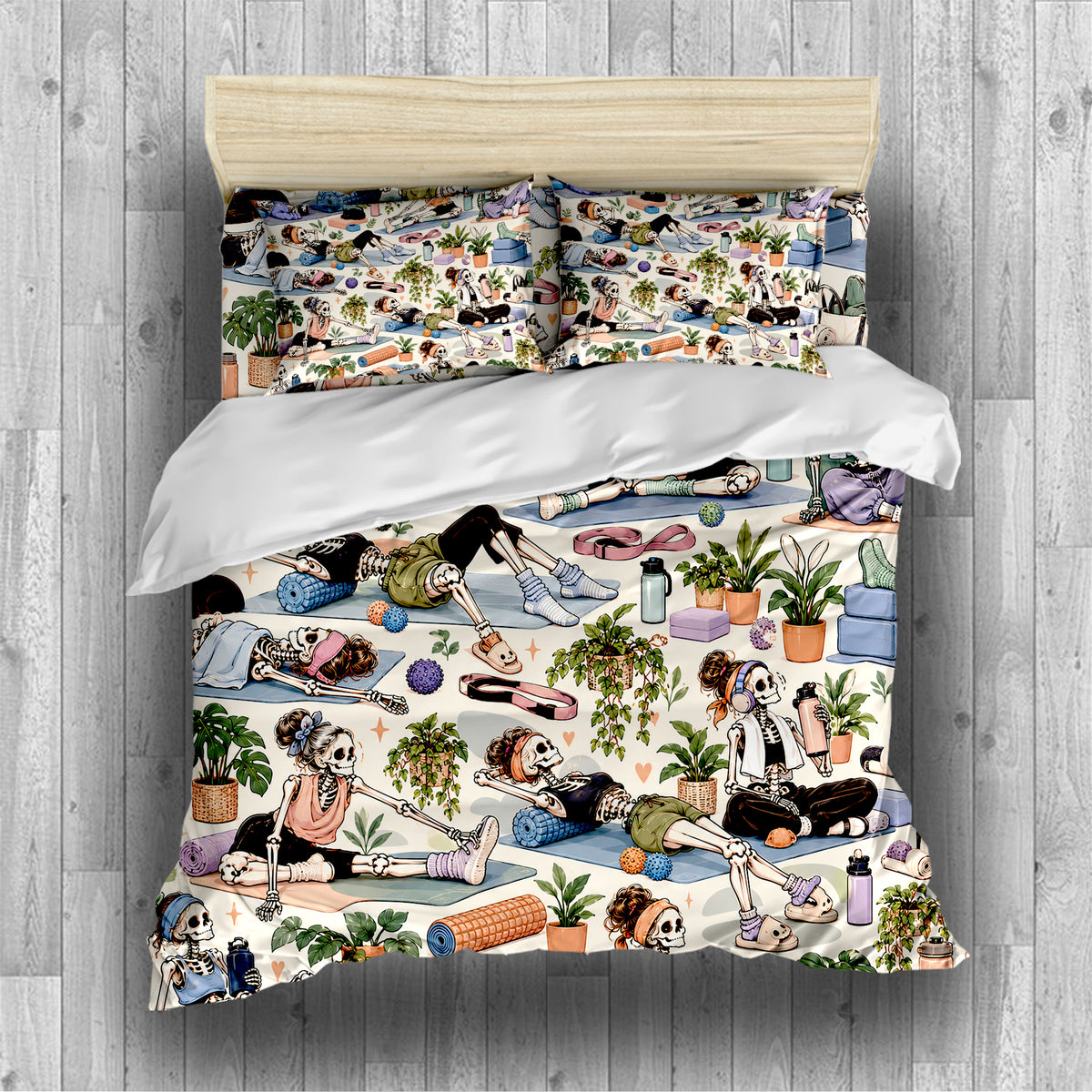 Skeleton Active Life Duvet Cover Set - Print 31