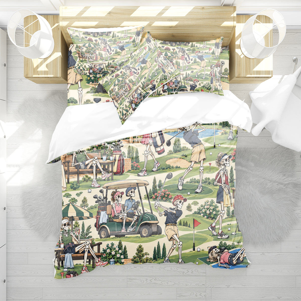 Skeleton Lifestyle Sports Duvet Cover Set - Print 5