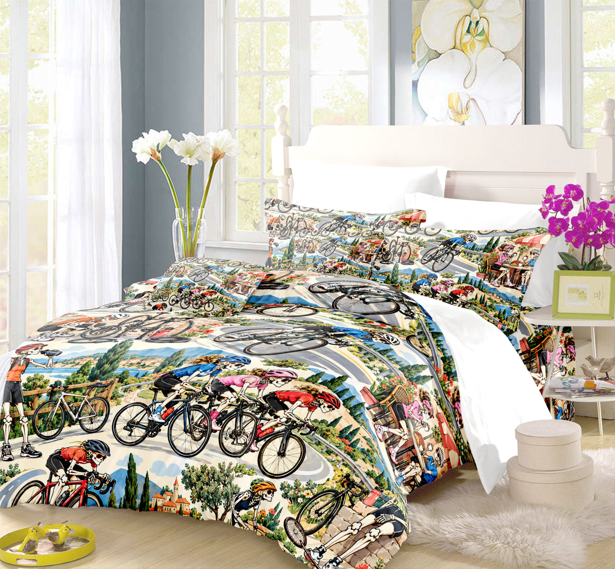 Skeleton Lifestyle Sports Duvet Cover Set - Print 18