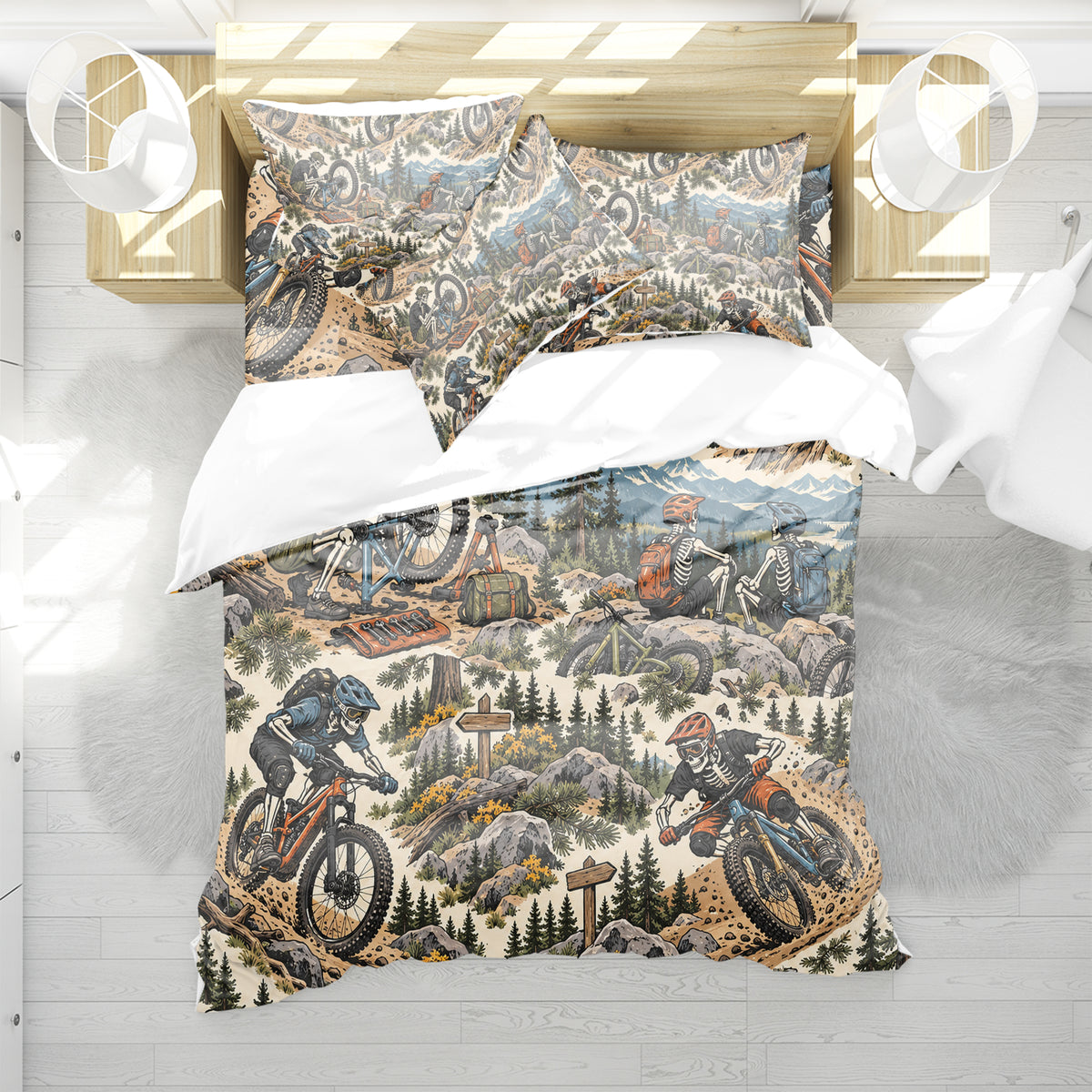 Skeleton Lifestyle Sports Duvet Cover Set - Print 23