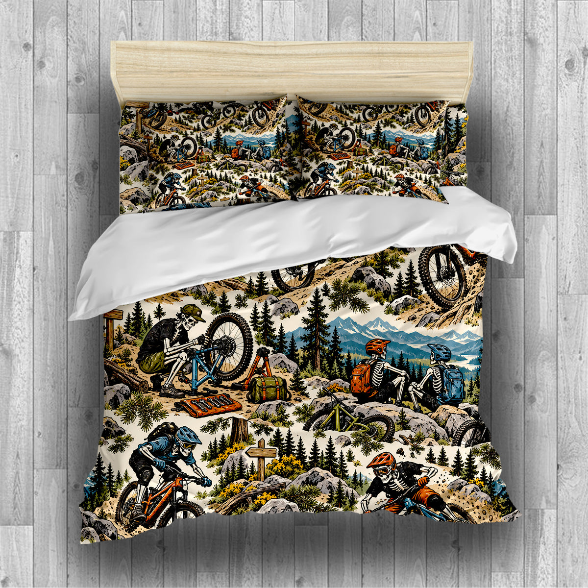 Skeleton Lifestyle Sports Duvet Cover Set - Print 19