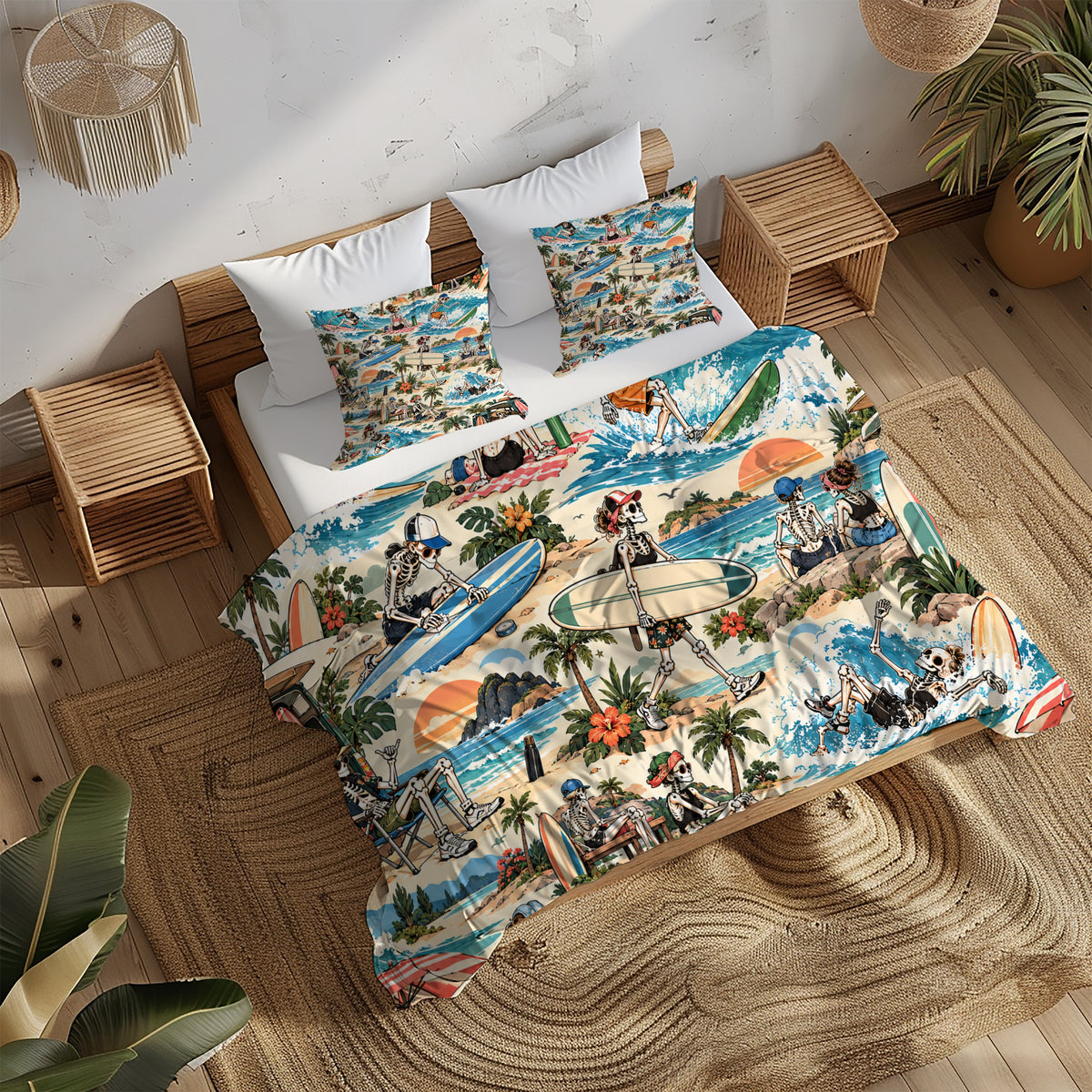 Skeleton Lifestyle Sports Duvet Cover Set - Print 26