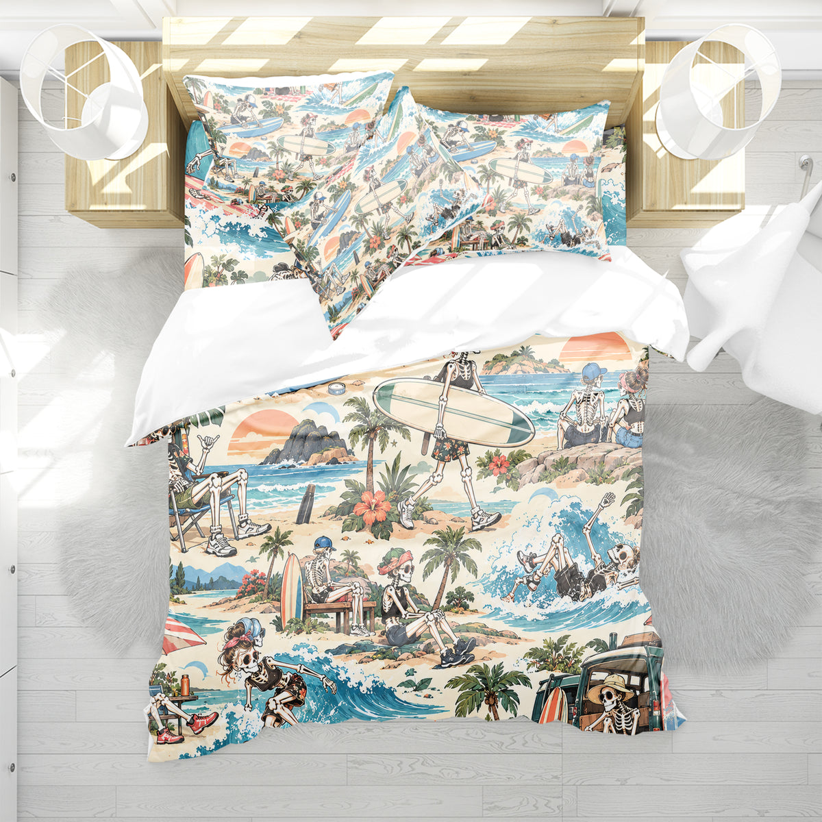 Skeleton Lifestyle Sports Duvet Cover Set - Print 29