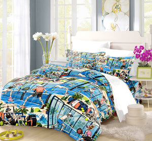Skeleton Lifestyle Sports Duvet Cover Set - Print 36