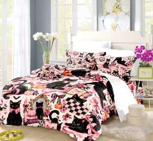 Black Cat Duvet Cover Set - Print 6