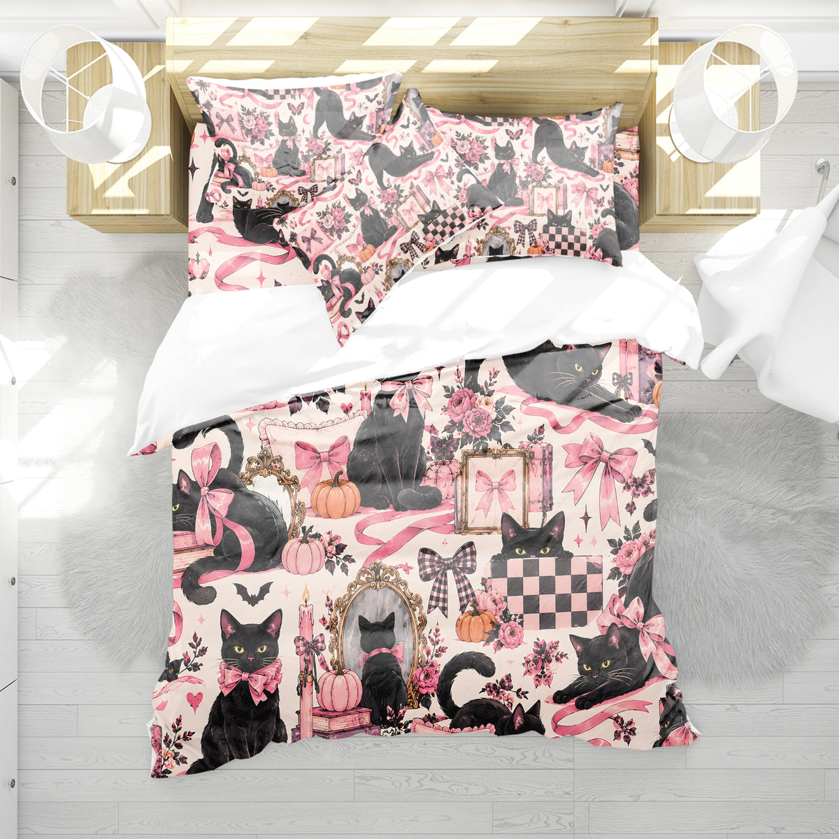 Black Cat Duvet Cover Set - Print 5