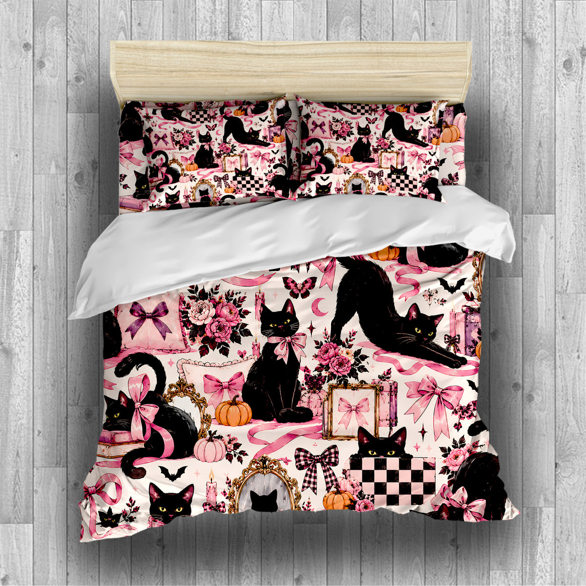 Black Cat Duvet Cover Set - Print 1
