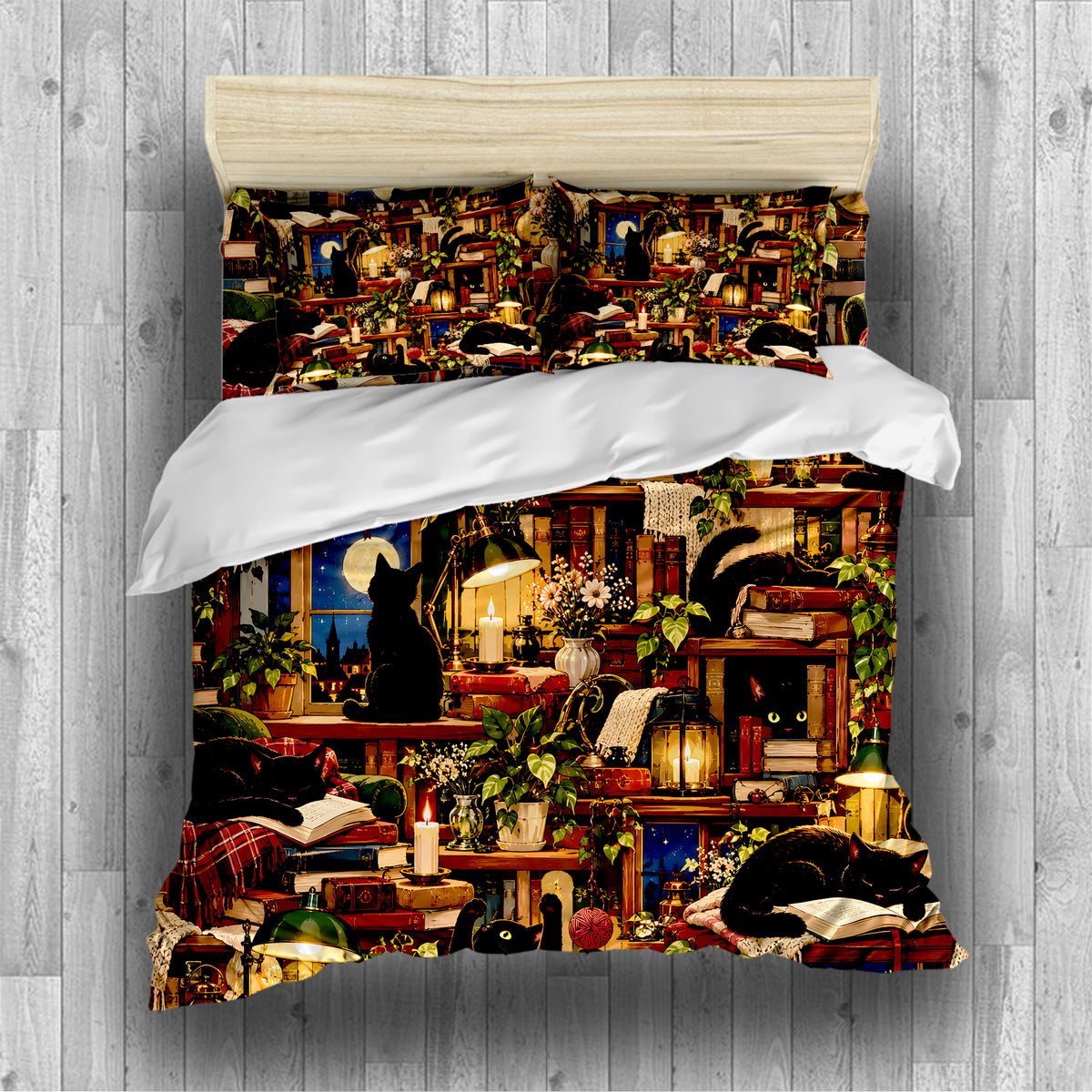 Black Cat Duvet Cover Set - Print 13
