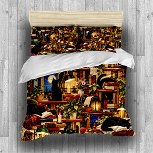 Black Cat Duvet Cover Set - Print 13