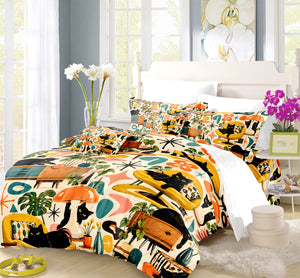 Black Cat Duvet Cover Set - Print 24