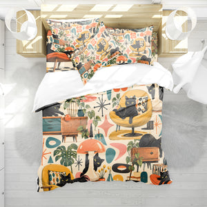 Black Cat Duvet Cover Set - Print 23