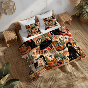 Black Cat Duvet Cover Set - Print 26