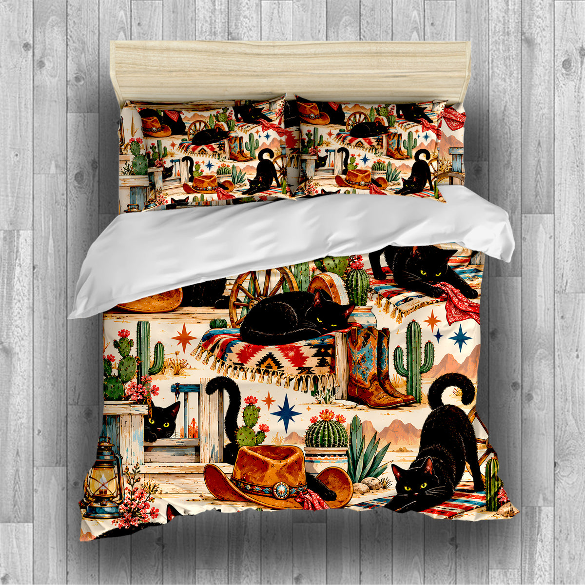 Black Cat Duvet Cover Set - Print 25
