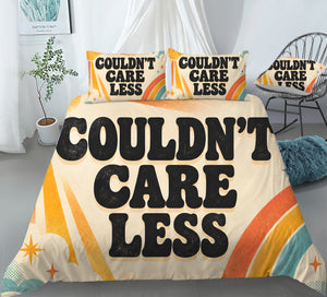 COULDN'T CARE LESS Duvet Cover Set - Print 3