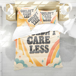 COULDN'T CARE LESS Duvet Cover Set - Print 5