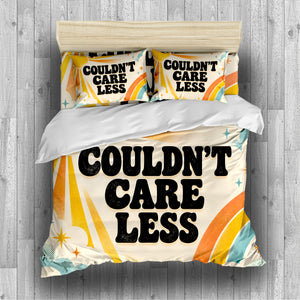 COULDN'T CARE LESS Duvet Cover Set - Print 1