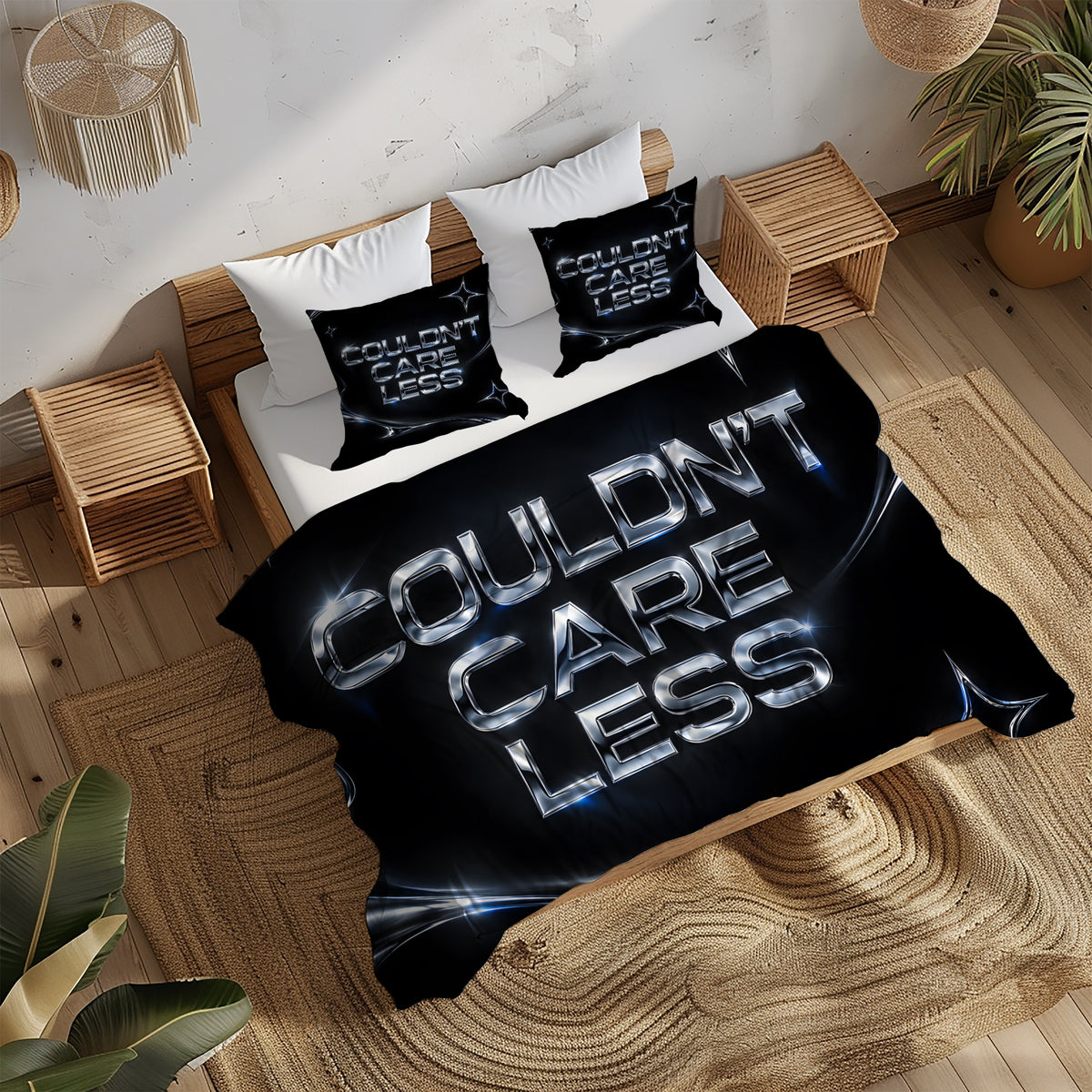 COULDN'T CARE LESS Duvet Cover Set - Print 8