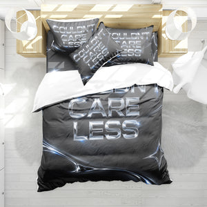 COULDN'T CARE LESS Duvet Cover Set - Print 11