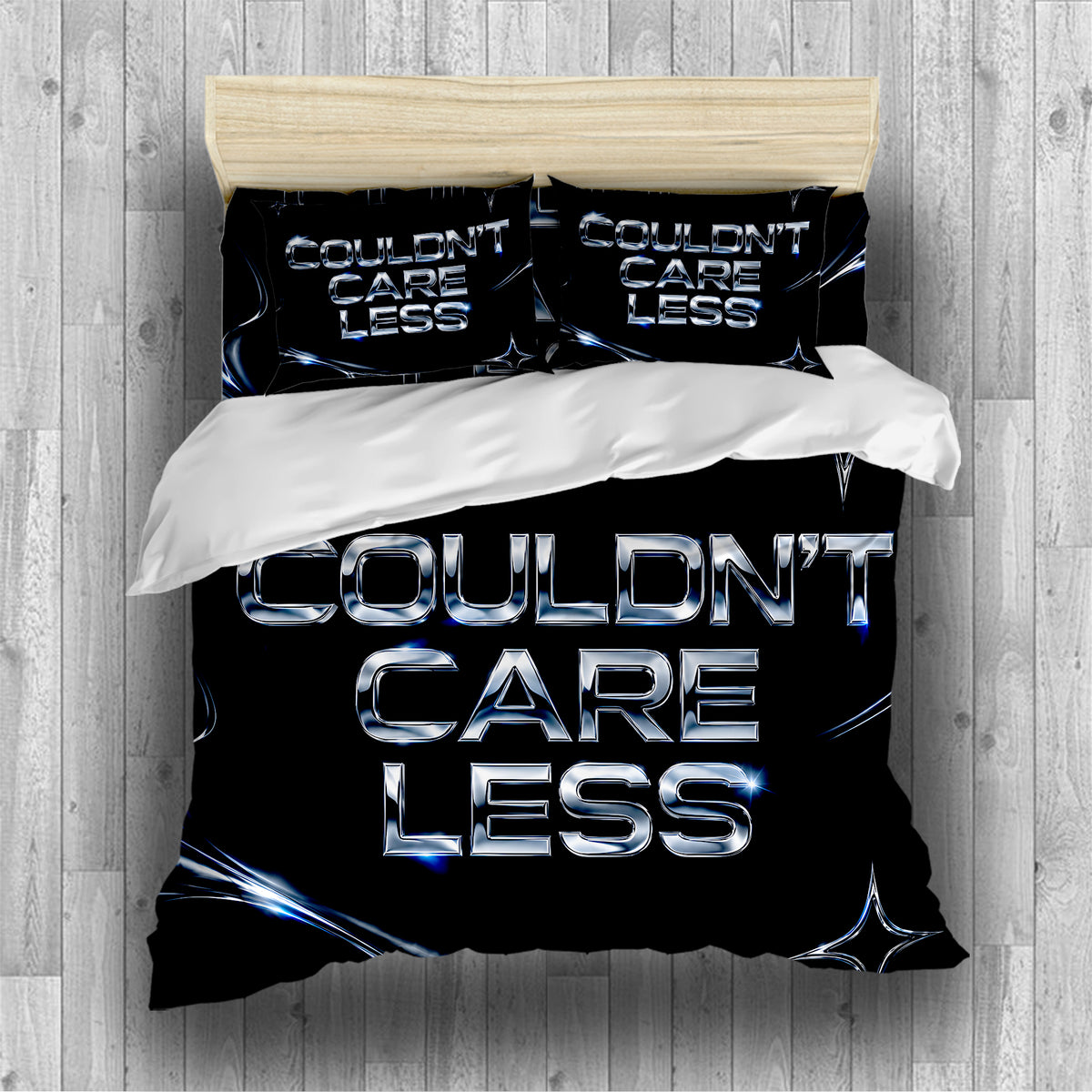 COULDN'T CARE LESS Duvet Cover Set - Print 7