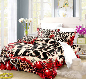 COULDN'T CARE LESS Duvet Cover Set - Print 18