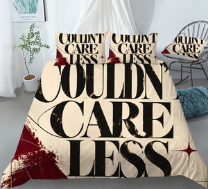 COULDN'T CARE LESS Duvet Cover Set - Print 21