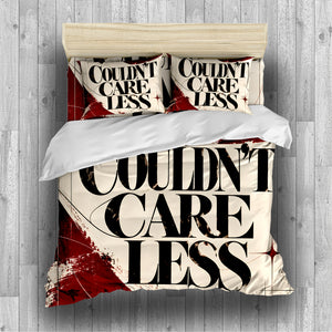 COULDN'T CARE LESS Duvet Cover Set - Print 19