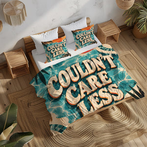 COULDN'T CARE LESS Duvet Cover Set - Print 26