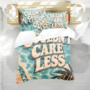 COULDN'T CARE LESS Duvet Cover Set - Print 29