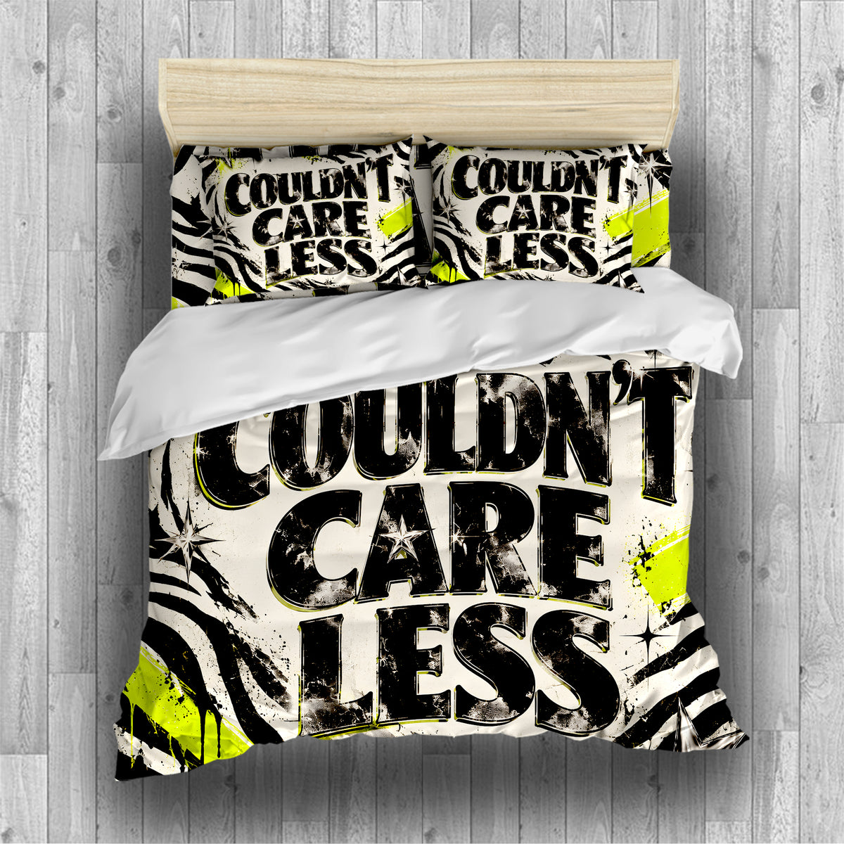 COULDN'T CARE LESS Duvet Cover Set - Print 31