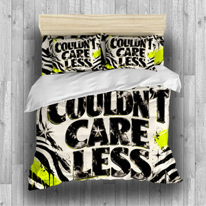 COULDN'T CARE LESS Duvet Cover Set - Print 31