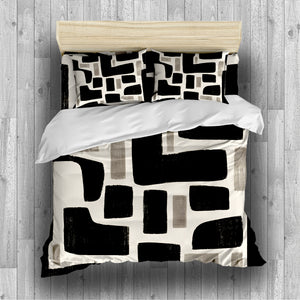 Contemporary Earth & Loom Geometry Duvet Cover Set - Print 1
