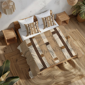 Contemporary Earth & Loom Geometry Duvet Cover Set - Print 8