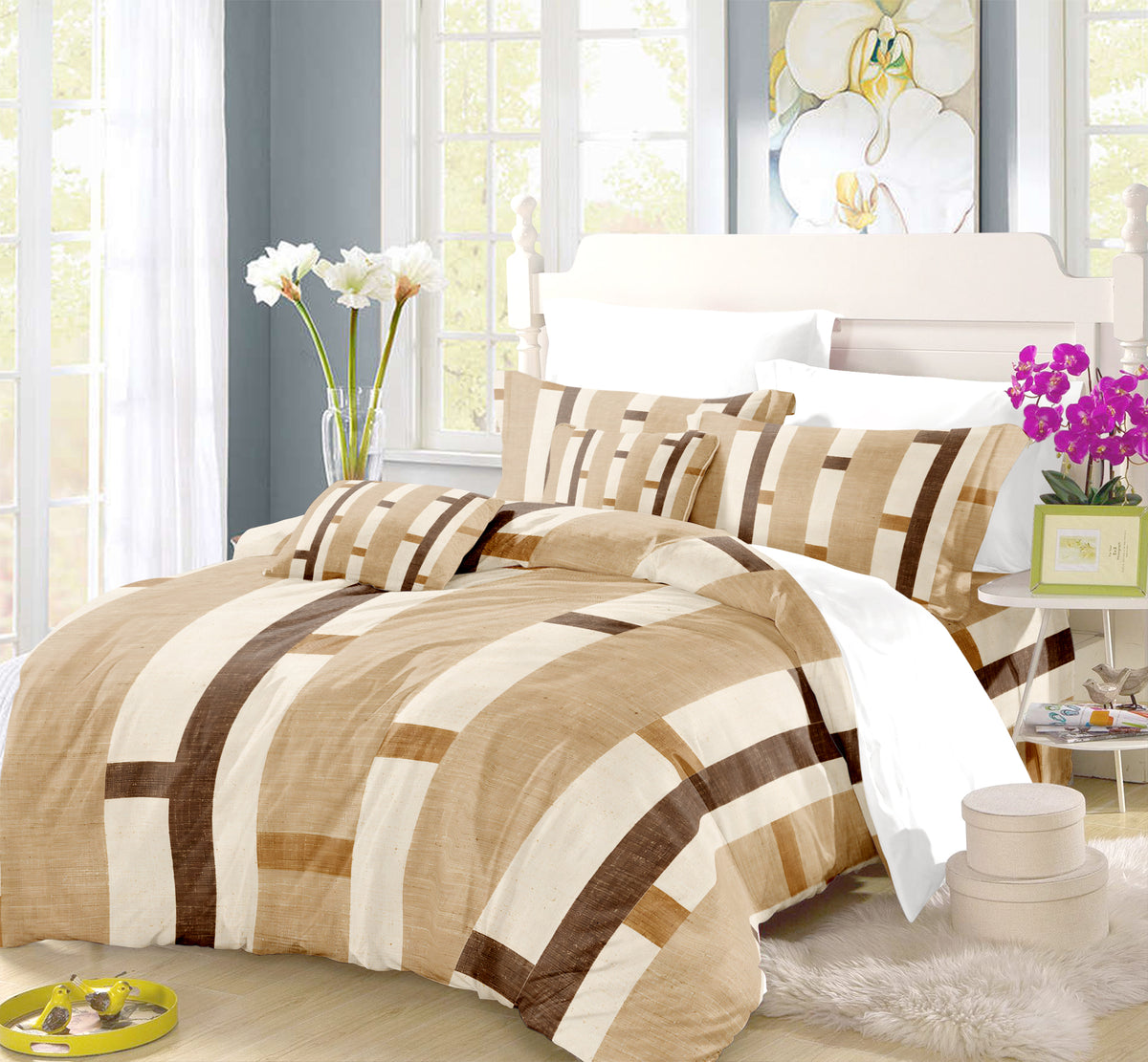 Contemporary Earth & Loom Geometry Duvet Cover Set - Print 12