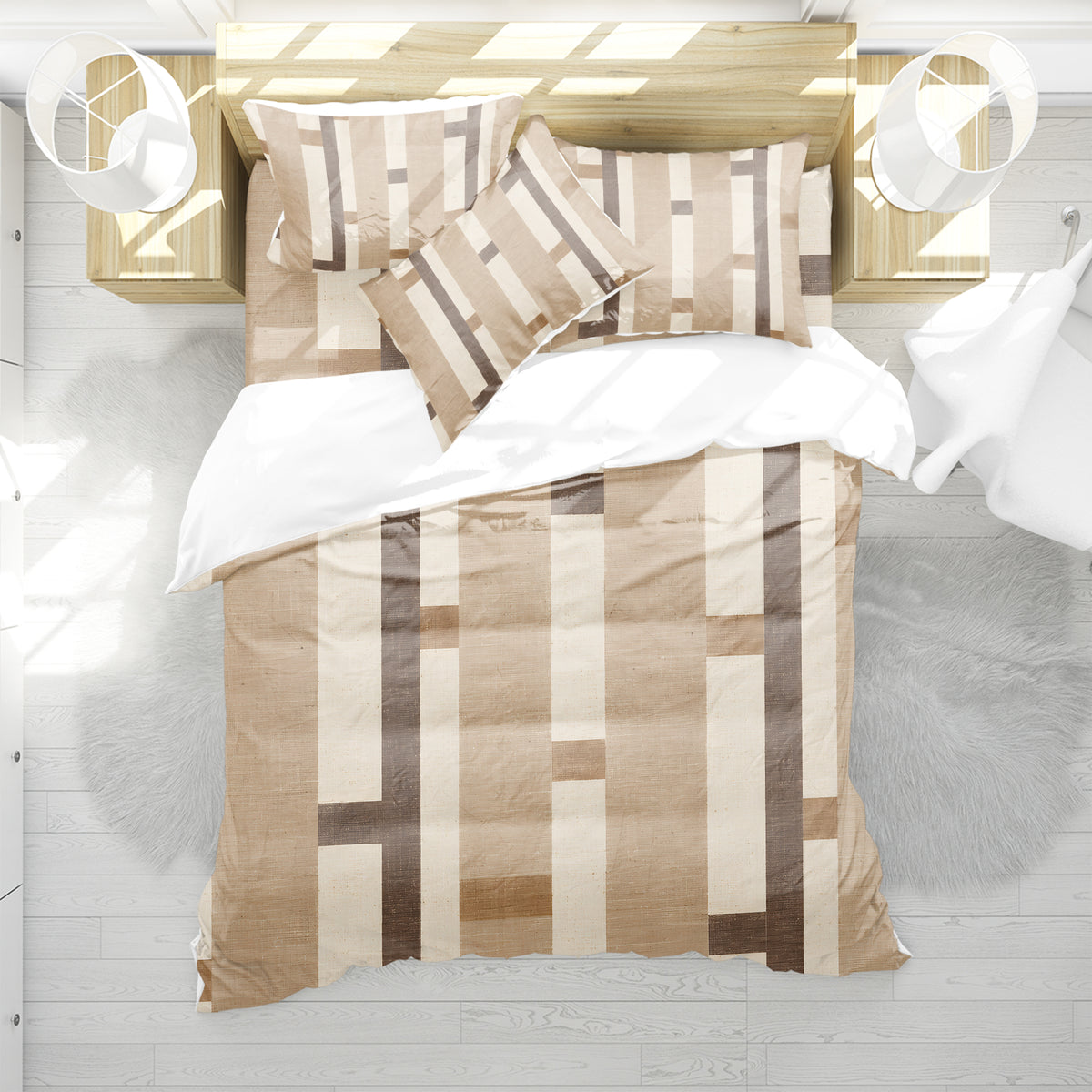 Contemporary Earth & Loom Geometry Duvet Cover Set - Print 11